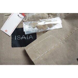 Isaia Napoli Light Brown Woven Linen Blend Sport Coat Jacket 34R NEW